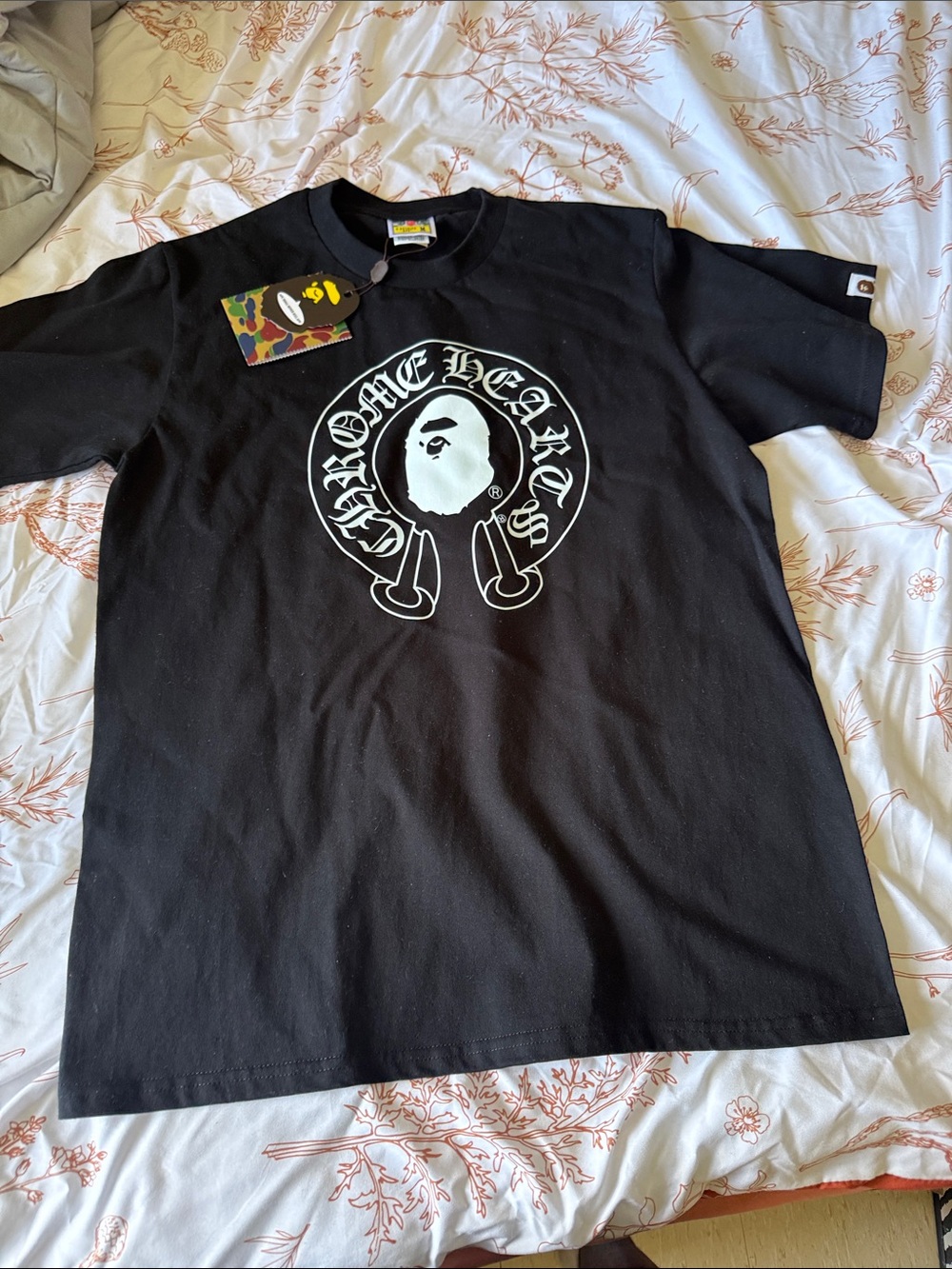 Chrome Hearts Black Tee with White Graphic Crest
